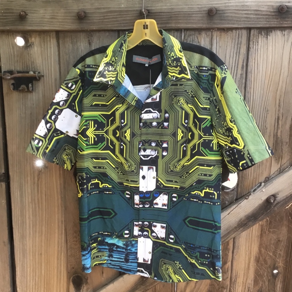 Men’s new Clover Canyon button front shirt XS